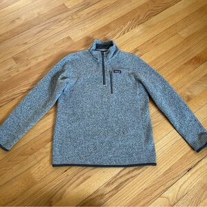 Patagonia kids Better Sweater Quarter Zip Pullover Sweater Heathered Gray XL